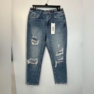 Mica Denim Distressed Tapered Crop High Rise Jeans Women’s Size 26